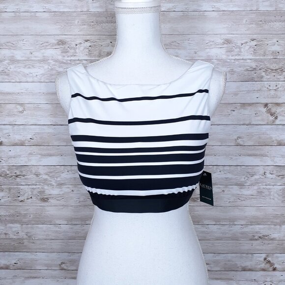 Ralph Lauren Swim Suit Top Sz 16 Padded Underwire High Neck 374 - Picture 2 of 6